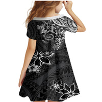 Polynesian Pattern With Plumeria Flowers Family Matching Mermaid Dress and Hawaiian Shirt Black LT05 - Polynesian Pride