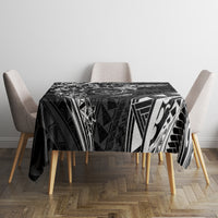 Polynesian Pattern With Plumeria Flowers Tablecloth Black LT05 - Polynesian Pride
