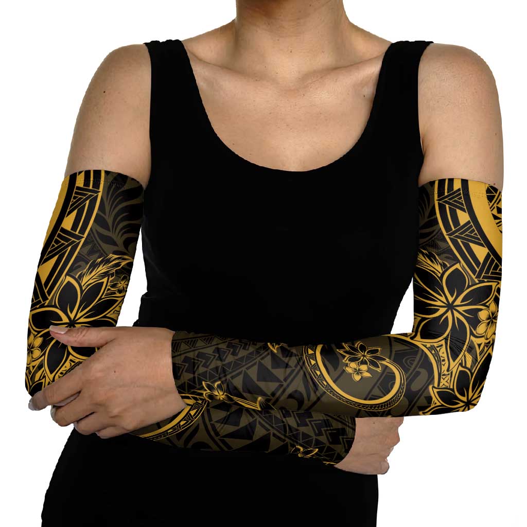 Polynesian Sunset Plumeria Arm Sleeves Gold Polynesian Tattoo - Polynesian Pride