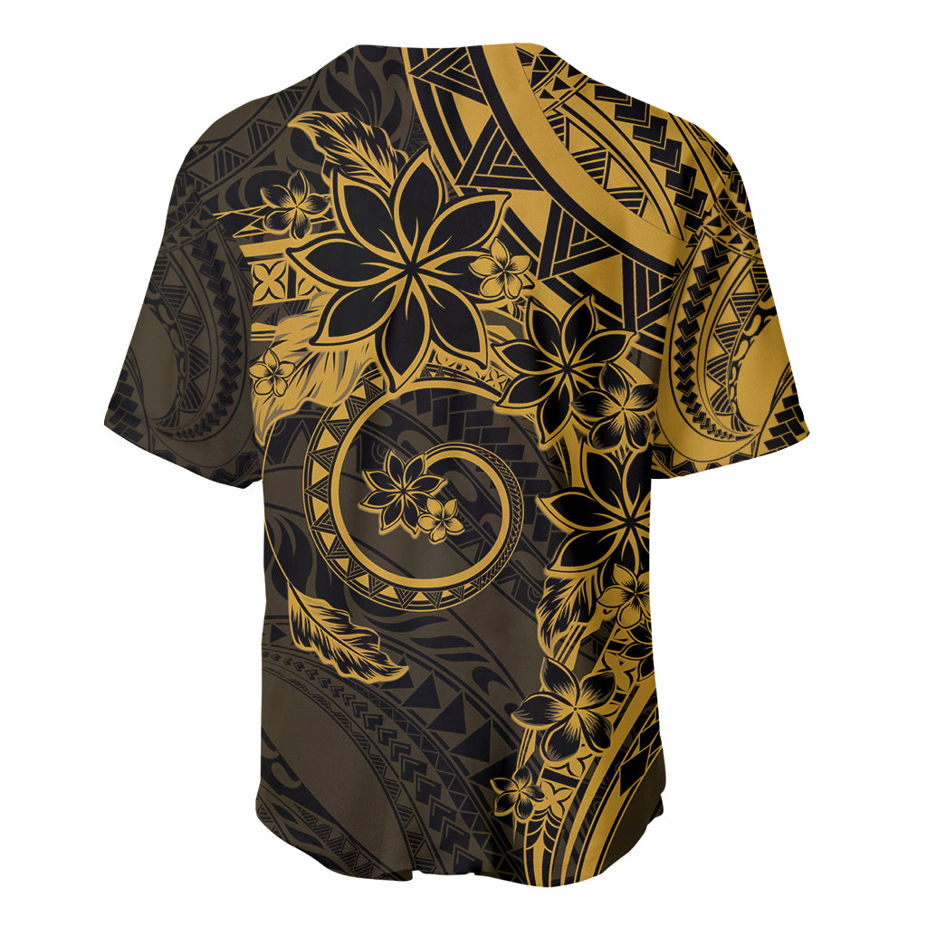 Polynesian Sunset Plumeria Baseball Jersey Gold Polynesian Tattoo LT05 - Polynesian Pride