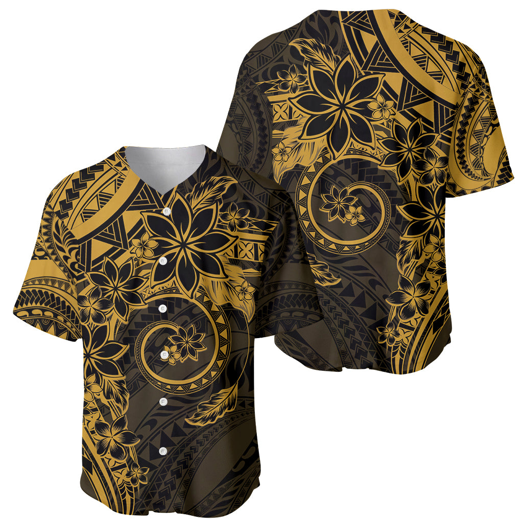 Polynesian Sunset Plumeria Baseball Jersey Gold Polynesian Tattoo LT05 - Polynesian Pride