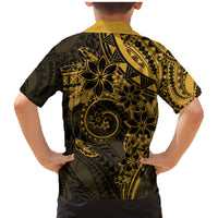 Polynesian Sunset Plumeria Family Matching Mermaid Dress and Hawaiian Shirt Gold Polynesian Tattoo LT05 - Polynesian Pride