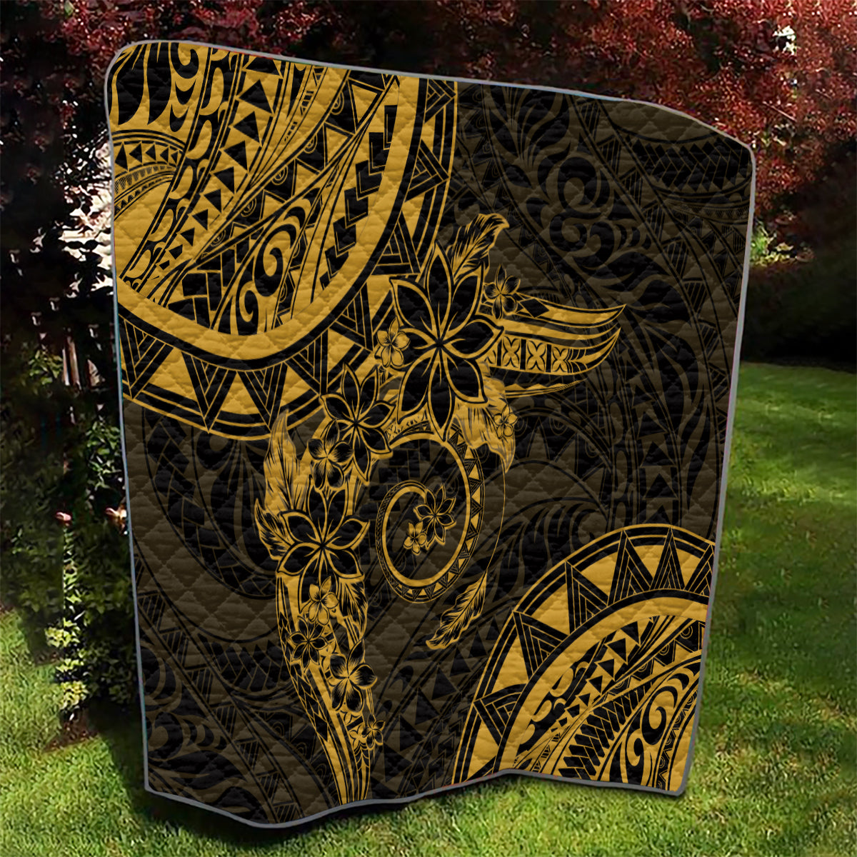 Polynesian Sunset Plumeria Quilt Gold Polynesian Tattoo LT05 - Polynesian Pride