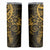 Gold Polynesian Pattern With Plumeria Flowers Skinny Tumbler