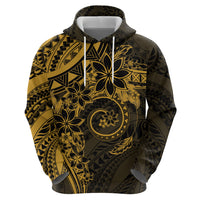 Polynesian Sunset Plumeria Zip Hoodie Gold Polynesian Tattoo
