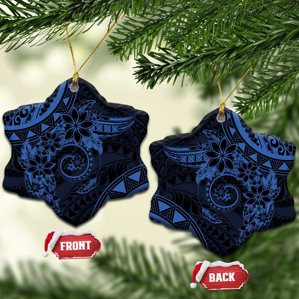 Polynesian Sunset Plumeria Ceramic Ornament Navy Polynesian Tattoo