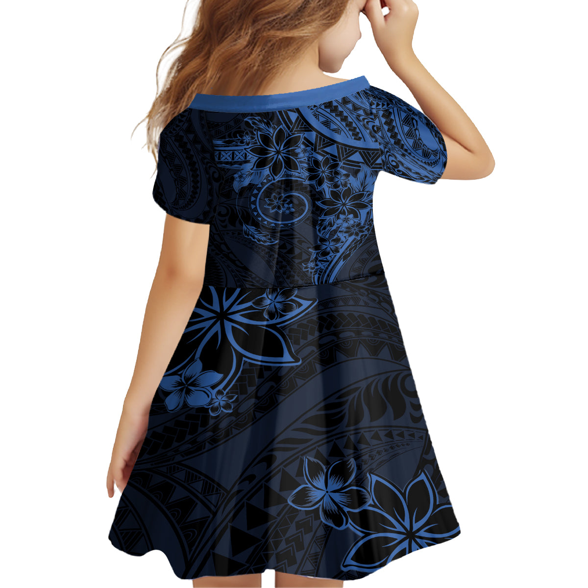 Polynesian Sunset Plumeria Family Matching Tank Maxi Dress and Hawaiian Shirt Navy Polynesian Tattoo