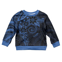 Polynesian Sunset Plumeria Kid Ugly Christmas Sweater Navy Polynesian Tattoo LT05 Kid Navy - Polynesian Pride