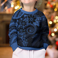 Polynesian Sunset Plumeria Kid Ugly Christmas Sweater Navy Polynesian Tattoo LT05 - Polynesian Pride