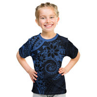 Polynesian Sunset Plumeria Kid T Shirt Navy Polynesian Tattoo