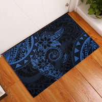 Polynesian Sunset Plumeria Rubber Doormat Navy Polynesian Tattoo