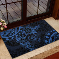 Polynesian Sunset Plumeria Rubber Doormat Navy Polynesian Tattoo
