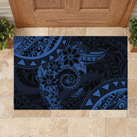 Polynesian Sunset Plumeria Rubber Doormat Navy Polynesian Tattoo