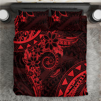 Polynesian Sunset Plumeria Bedding Set Red Polynesian Tattoo