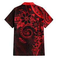 Polynesian Sunset Plumeria Family Matching Short Sleeve Bodycon Dress and Hawaiian Shirt Red Polynesian Tattoo LT05 - Polynesian Pride