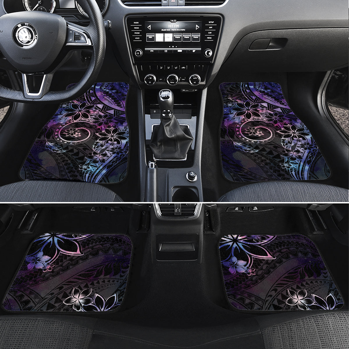 Polynesian Sunset Plumeria Car Mats Galaxy Polynesian Tattoo