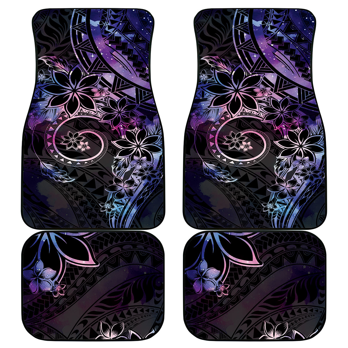 Polynesian Sunset Plumeria Car Mats Galaxy Polynesian Tattoo
