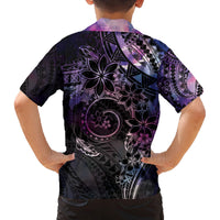 Polynesian Sunset Plumeria Family Matching Off Shoulder Maxi Dress and Hawaiian Shirt Galaxy Polynesian Tattoo