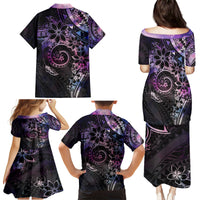 Polynesian Sunset Plumeria Family Matching Puletasi and Hawaiian Shirt Galaxy Polynesian Tattoo LT05 - Polynesian Pride
