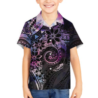 Polynesian Sunset Plumeria Family Matching Puletasi and Hawaiian Shirt Galaxy Polynesian Tattoo LT05 Son's Shirt Galaxy - Polynesian Pride