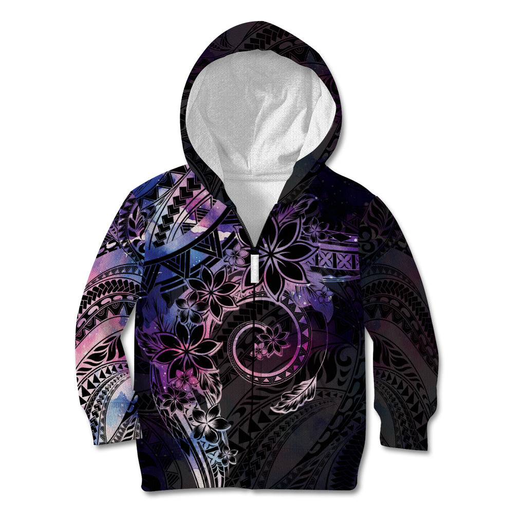 Polynesian Sunset Plumeria Kid Hoodie Galaxy Polynesian Tattoo