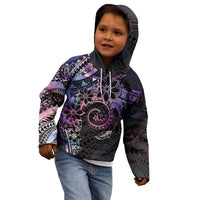 Polynesian Sunset Plumeria Kid Hoodie Galaxy Polynesian Tattoo
