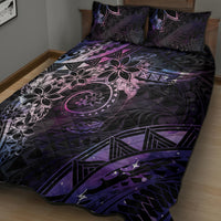 Polynesian Sunset Plumeria Quilt Bed Set Galaxy Polynesian Tattoo