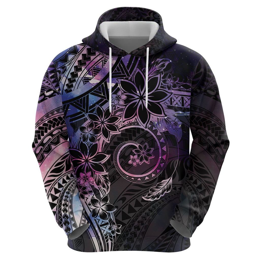 Polynesian Sunset Plumeria Zip Hoodie Galaxy Polynesian Tattoo