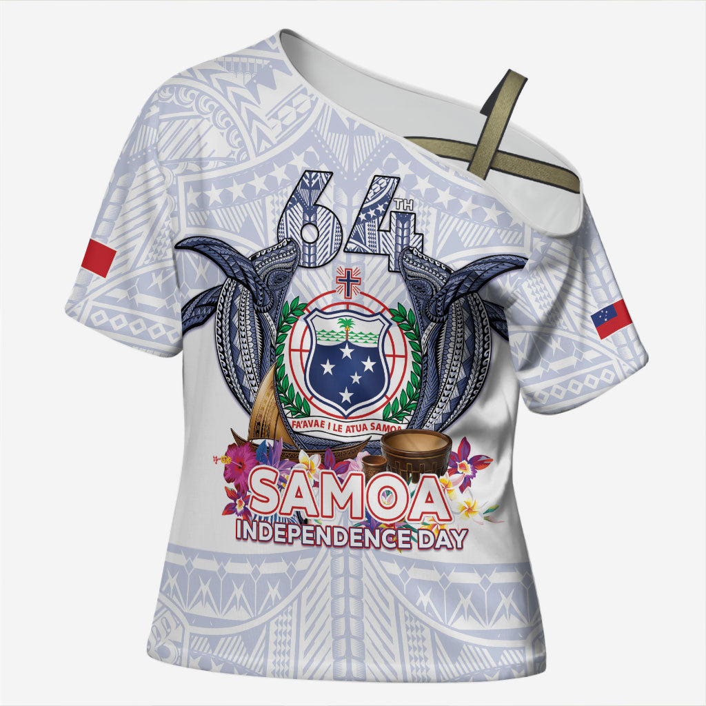 Samoa Independence Day Cross Shoulder Shirt Samoa United For A New Beginning