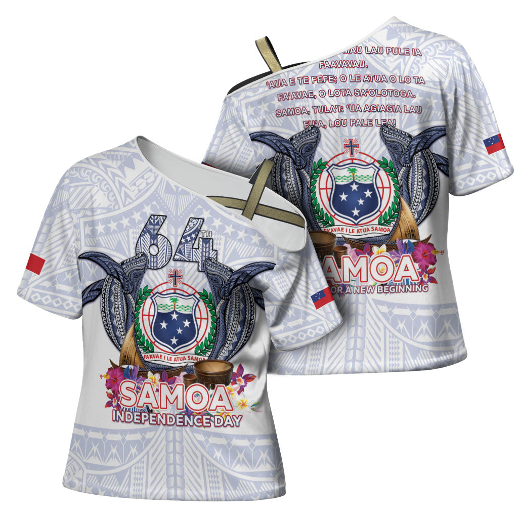 Samoa Independence Day Cross Shoulder Shirt Samoa United For A New Beginning