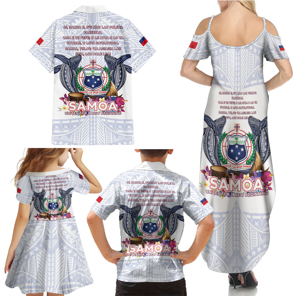 Samoa Independence Day Family Matching Summer Maxi Dress and Hawaiian Shirt Samoa United For A New Beginning LT05 - Polynesian Pride