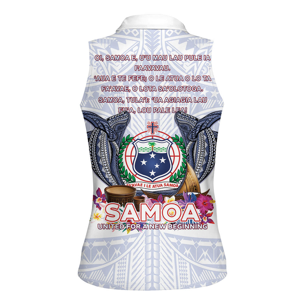 Samoa Independence Day Women Sleeveless Polo Shirt Samoa United For A New Beginning