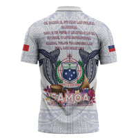 Samoa Independence Day Zipper Polo Shirt Samoa United For A New Beginning