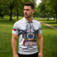 Samoa Independence Day Zipper Polo Shirt Samoa United For A New Beginning