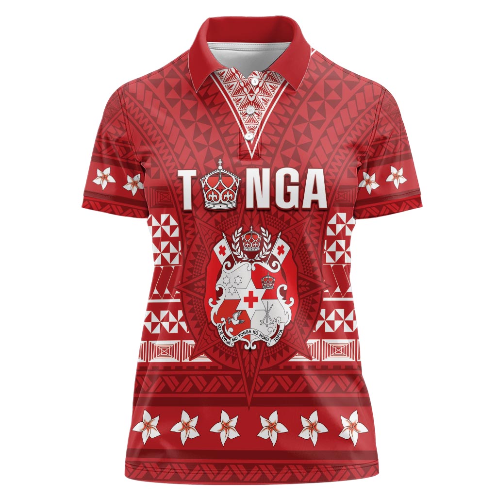 Tonga King Tupou VI Day Women Polo Shirt Traditional Tongan Kupesi Pattern