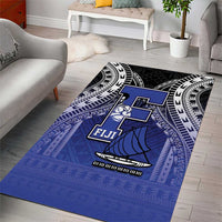 Fiji Drua Area Rug Fijian Tapa Pattern LT05 - Polynesian Pride