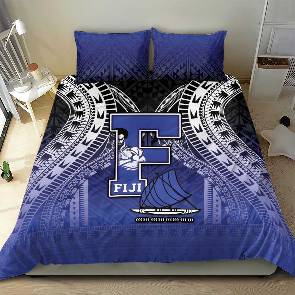 Fiji Drua Bedding Set Fijian Tapa Pattern