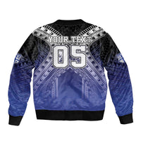 Custom Fiji Drua Bomber Jacket Fijian Tapa Pattern