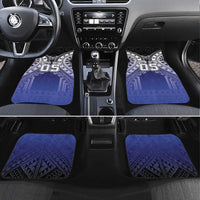 Fiji Drua Car Mats Fijian Tapa Pattern LT05 Set 4pcs Blue - Polynesian Pride