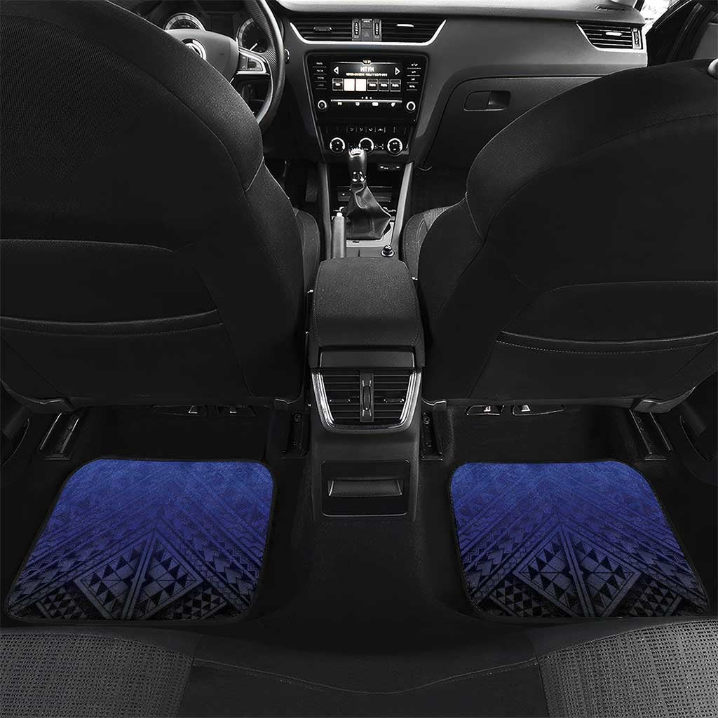 Fiji Drua Car Mats Fijian Tapa Pattern LT05 Set 2pcs - Back Blue - Polynesian Pride