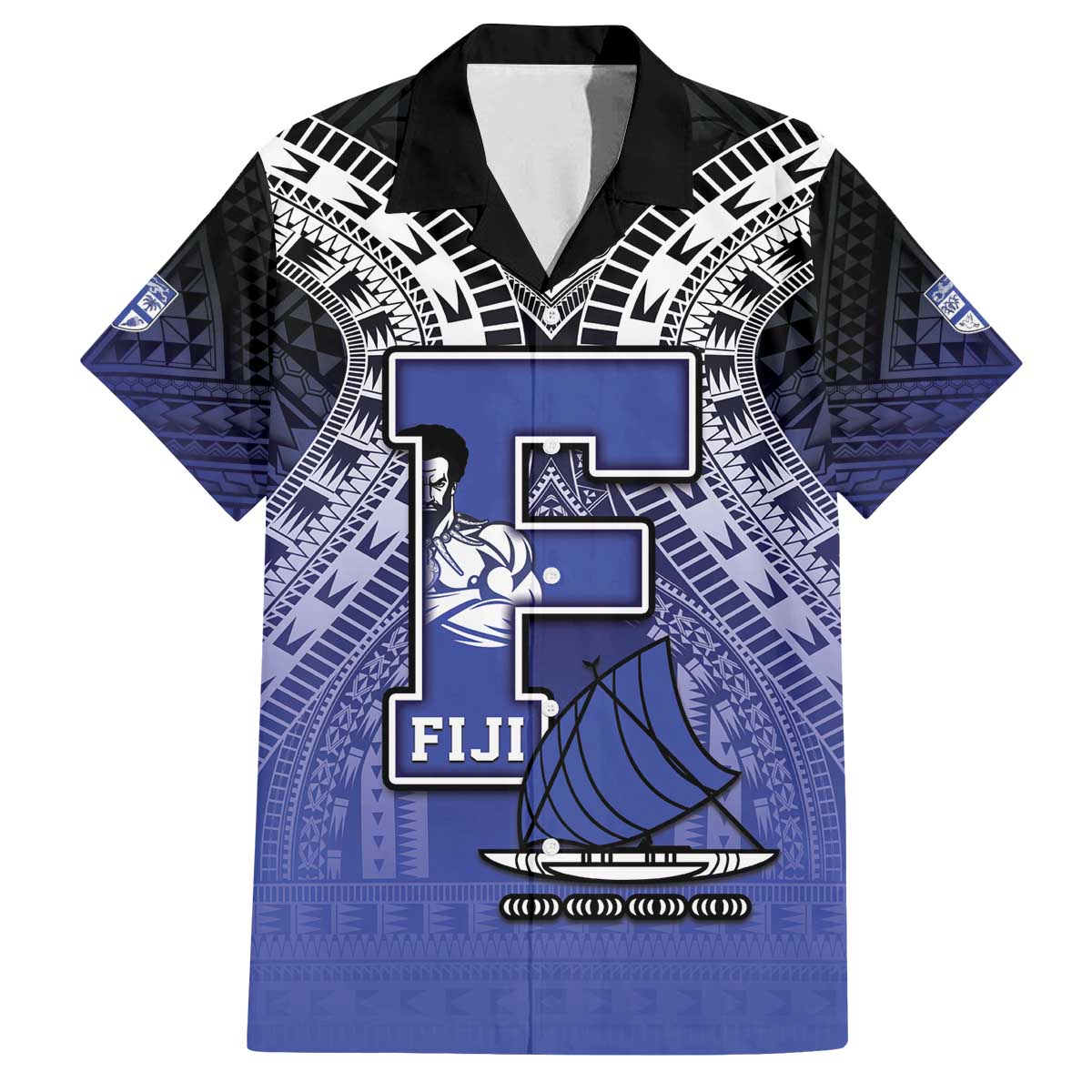 Custom Fiji Drua Family Matching Off The Shoulder Long Sleeve Dress and Hawaiian Shirt Fijian Tapa Pattern