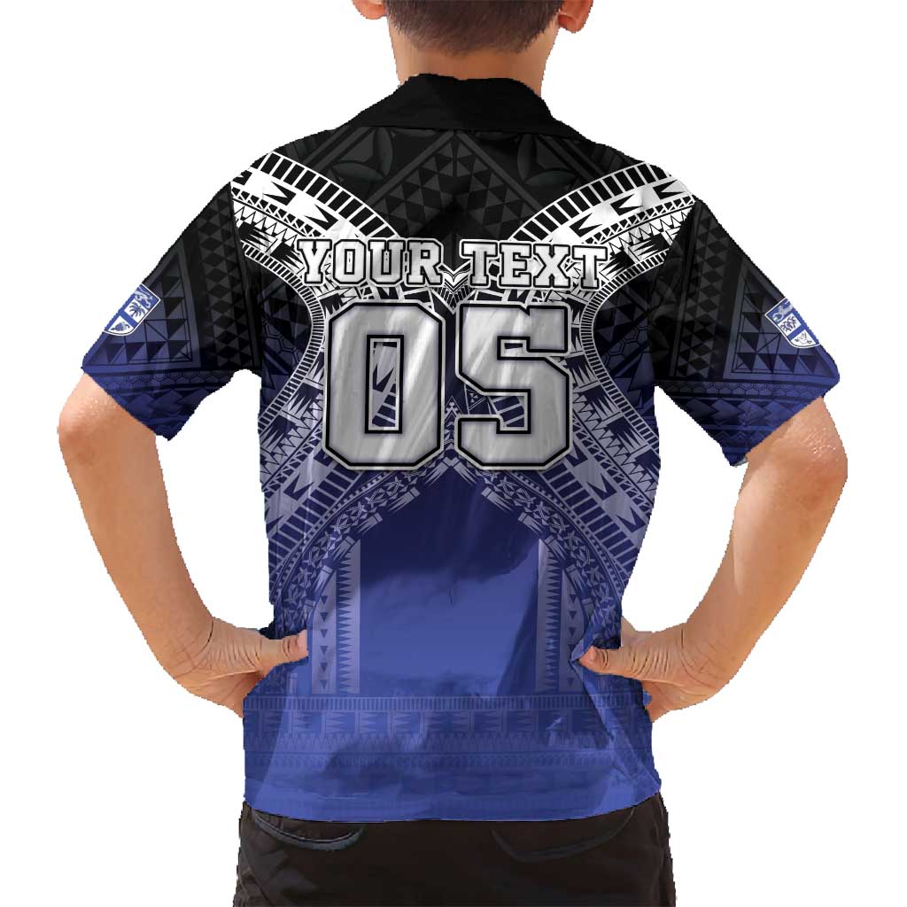 Custom Fiji Drua Family Matching Off Shoulder Short Dress and Hawaiian Shirt Fijian Tapa Pattern