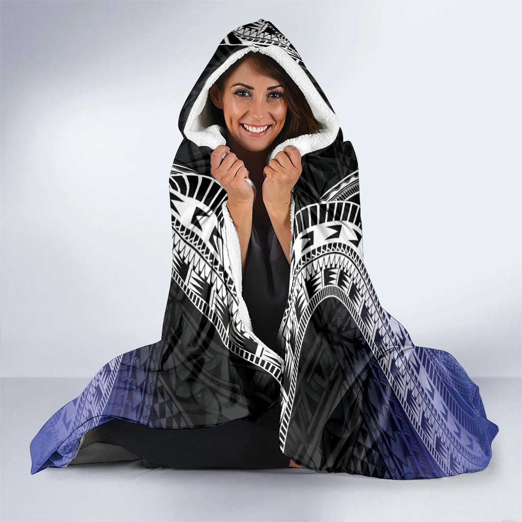 Fiji Drua Hooded Blanket Fijian Tapa Pattern