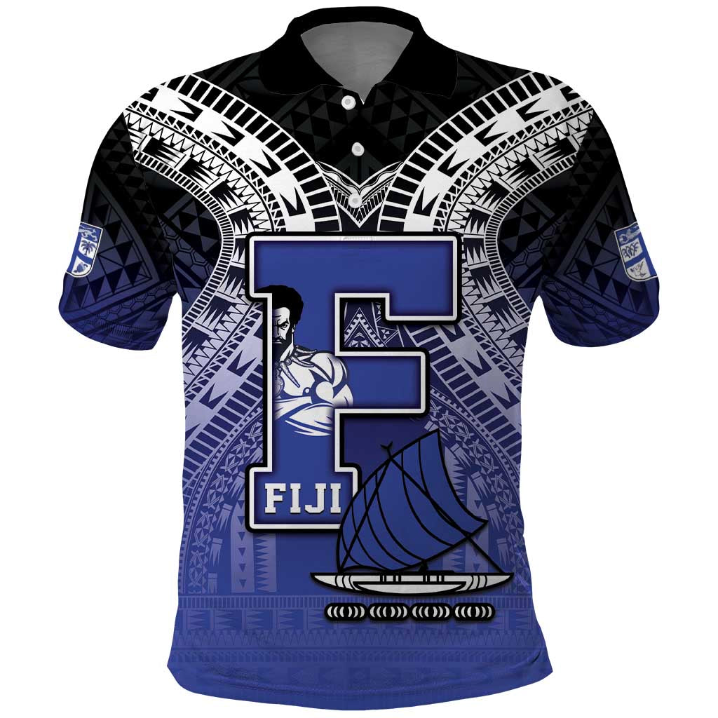 Custom Fiji Drua Polo Shirt Fijian Tapa Pattern