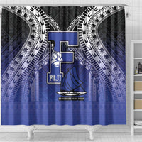 Fiji Drua Shower Curtain Fijian Tapa Pattern