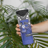 Custom Fiji Drua Skinny Tumbler Fijian Tapa Pattern LT05 - Polynesian Pride