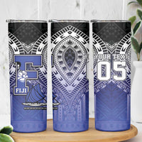 Custom Fiji Drua Skinny Tumbler Fijian Tapa Pattern LT05 - Polynesian Pride