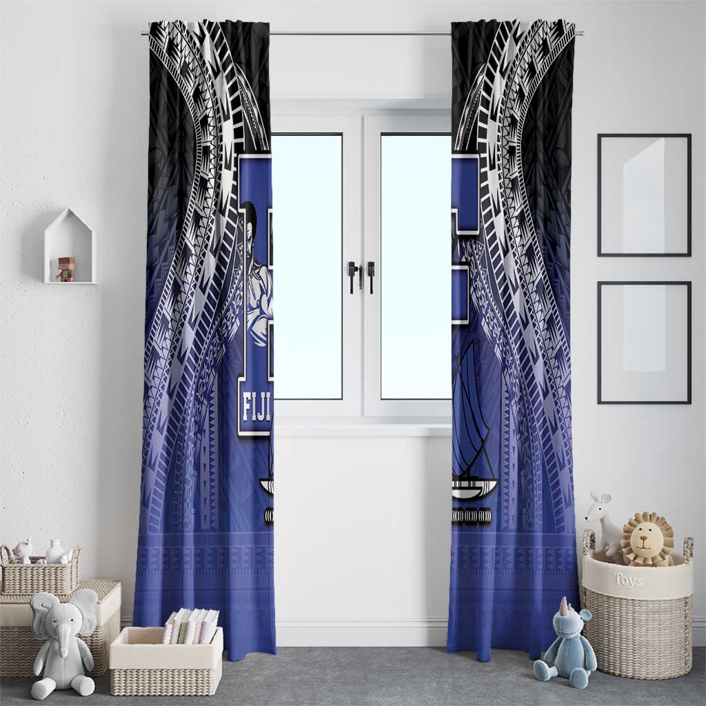 Fiji Drua Window Curtain Fijian Tapa Pattern LT05 - Polynesian Pride