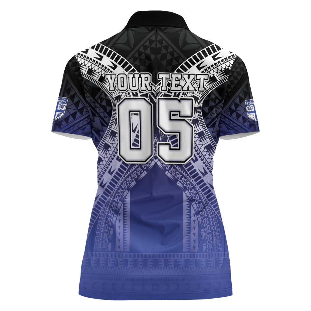 Custom Fiji Drua Women Polo Shirt Fijian Tapa Pattern