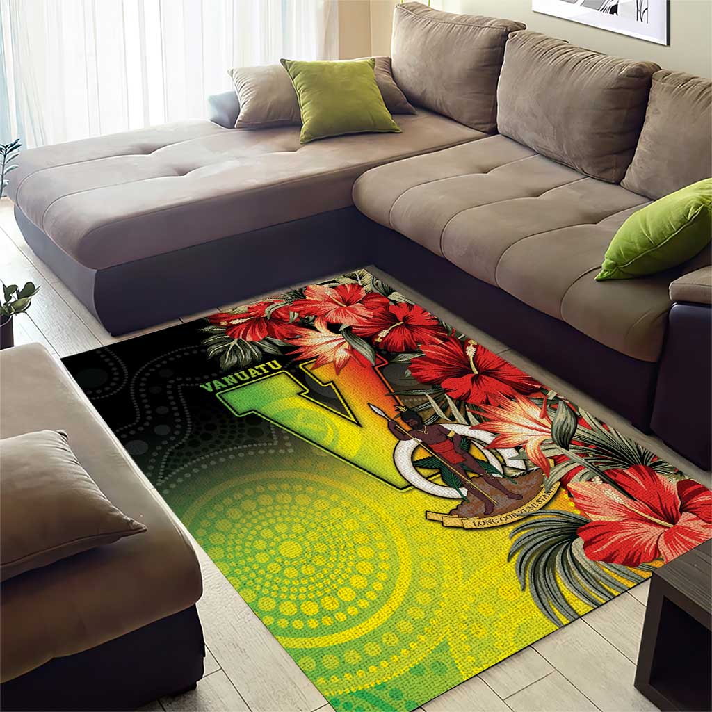Aboriginal Dot Art Vanuatu Area Rug Tropical Flowers LT05 - Polynesian Pride